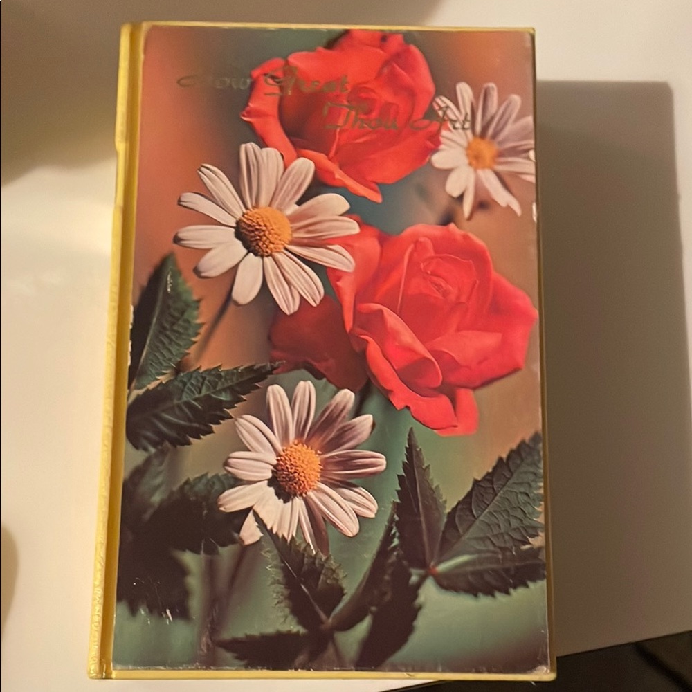 Floral Hardcover Journal with Red Roses and Daisies